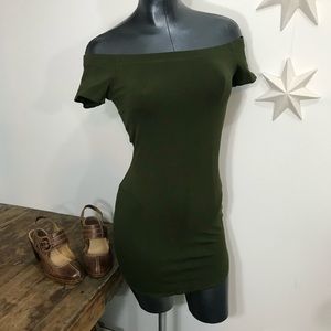 Lovely day tight fitted green mini dress body con
